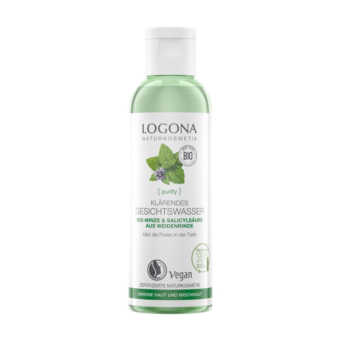 Очищувальний тонік для обличчя Logona Facial Care Facial Toner Organic Mint &amp; Witch Hazel, 125 мл